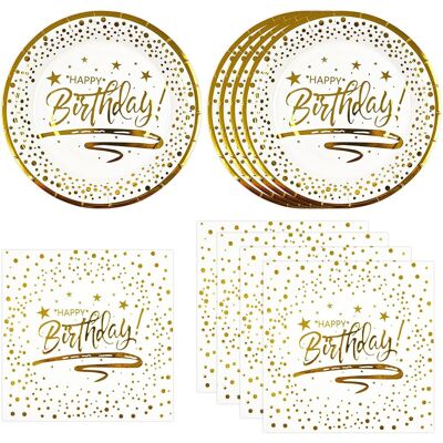 OEM Lot De 50 Vaisselle Jetable, Assiettes En Carton 18 Cm, Serviettes Papier, Design Blanc Or, Pour Anniversaire, Barbecue, Fête Enfants - Publicité OEM Lot De 50 Vaisselle Jetable, Assiettes En Carton 18 Cm, Serviettes Papier, Design Blanc Or, Pour Anniversaire, Barbecue, Fête Enfants - Publicité