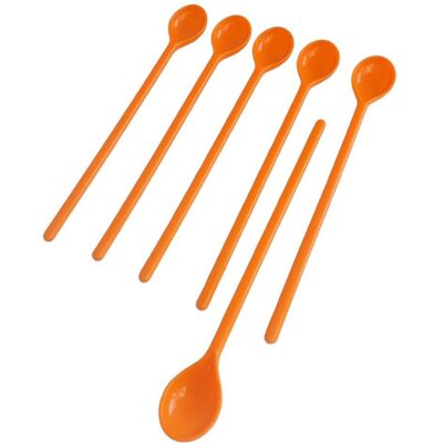 OEM Cuillères À Latte Allongées En Plastique, Lot De 6, Orange - Publicité OEM Cuillères À Latte Allongées En Plastique, Lot De 6, Orange - Publicité
