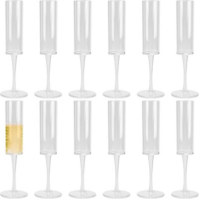 OEM Lot De 12 Flûtes À Champagne En Plastique Transparent Réutilisables Pour Fêtes, Mariages, Anniversaires Et Événements 175 Ml - Publicité OEM Lot De 12 Flûtes À Champagne En Plastique Transparent Réutilisables Pour Fêtes, Mariages, Anniversaires Et Événements 175 Ml - Publicité
