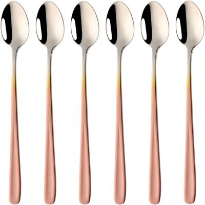 ALVIOR Cuillère À Thé Glacé - 20 Cm - Acier Inoxydable 18/10 - Pour Mélange Boissons Froides Café Thé Milkshake - Lot De 4 - Publicité ALVIOR Cuillère À Thé Glacé - 20 Cm - Acier Inoxydable 18/10 - Pour Mélange Boissons Froides Café Thé Milkshake - Lot De 4 - Publicité