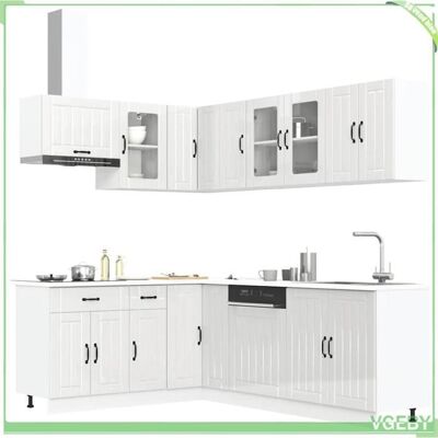 OEM Ensemble D'Armoires De Cuisine 11 Pièces - Lucca - Blanc Brillant - Bois D'Ingénierie - Pieds Réglables - Publicité OEM Ensemble D'Armoires De Cuisine 11 Pièces - Lucca - Blanc Brillant - Bois D'Ingénierie - Pieds Réglables - Publicité