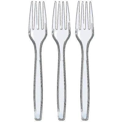 LISATR Couverts Jetables En Plastique Transparent, Ustensiles Jetables (fourchettes) - Publicité LISATR Couverts Jetables En Plastique Transparent, Ustensiles Jetables (fourchettes) - Publicité