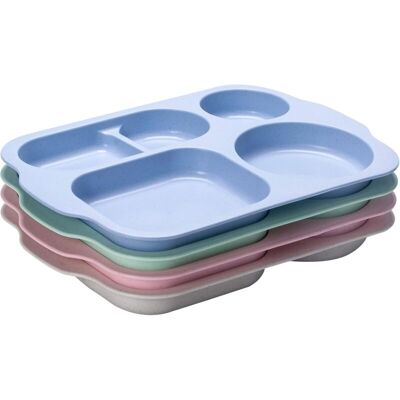 OEM 4pcs Assiettes 5 Compartiments Assiettes Divisées Assiette Compartiment Adulte Assiettes Menu Plastique Reutilisable Sans Bpa Passe Au Micro-ondes Et Au Lave-vaisselle Pour Enfants Adultes (3020cm)-do - Publicité OEM 4pcs Assiettes 5 Compartiments Assiettes Divisées Assiette Compartiment Adulte Assiettes Menu Plastique Reutilisable Sans Bpa Passe Au Micro-ondes Et Au Lave-vaisselle Pour Enfants Adultes (3020cm)-do - Publicité