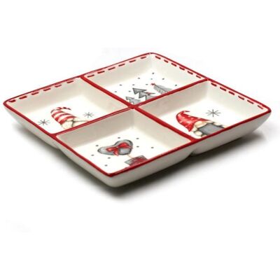 OEM 1 Plateau Apéritif Céramique, Motif Lutins Nordiques, Blanc, 19 Cm, Pour Présentation Amuse-bouche Et Tapas - Publicité OEM 1 Plateau Apéritif Céramique, Motif Lutins Nordiques, Blanc, 19 Cm, Pour Présentation Amuse-bouche Et Tapas - Publicité