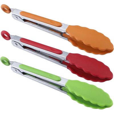 OEM Lot De 3 Pinces À Servir, 17,8 Cm, Silicone Alimentaire, Résistant Chaleur 250°c, Cuisine Barbecue - Publicité OEM Lot De 3 Pinces À Servir, 17,8 Cm, Silicone Alimentaire, Résistant Chaleur 250°c, Cuisine Barbecue - Publicité