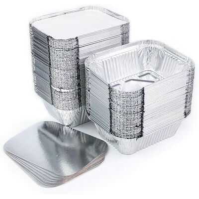 GRASSLIN Lot De 100 Plateaux En Aluminium, Couvercle En Carton, Résistant Four Congélateur, Capacité 250 Ml, Pour Restauration Fête - Publicité GRASSLIN Lot De 100 Plateaux En Aluminium, Couvercle En Carton, Résistant Four Congélateur, Capacité 250 Ml, Pour Restauration Fête - Publicité