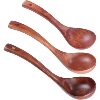 OEM Lot De 3 Louches À Soupe En Bois Naturel – S, M Et L – Idéales Pour Bouillie, Soupe, Ramen, Cuisine Maison Ou Restaurant - Publicité OEM Lot De 3 Louches À Soupe En Bois Naturel – S, M Et L – Idéales Pour Bouillie, Soupe, Ramen, Cuisine Maison Ou Restaurant - Publicité