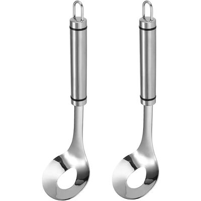 FORTUNEVILLE Cuillères À Boulettes De Viande, 2 Pièces, En Acier Inoxydable Antiadhésif, 24 X 6,5 Cm, Avec Trou, Long Manche, Pour La Cuisine, La Salle À Manger Et Les Loisirs Créatifs, Argentées - Publicité FORTUNEVILLE Cuillères À Boulettes De Viande, 2 Pièces, En Acier Inoxydable Antiadhésif, 24 X 6,5 Cm, Avec Trou, Long Manche, Pour La Cuisine, La Salle À Manger Et Les Loisirs Créatifs, Argentées - Publicité