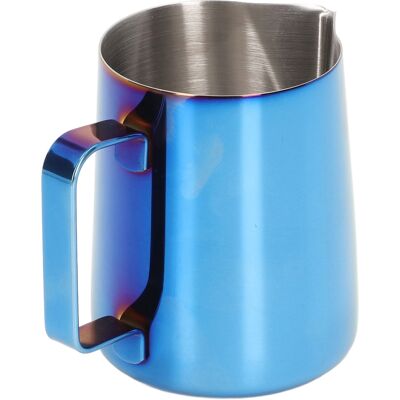 MCKENSA Pichet Mousseur À Lait 350 Ml En Acier Inoxydable 304 Avec Graduation Et Bec Verseur Anti-gouttes, Coloris Bleu Titane. Publicité MCKENSA Pichet Mousseur À Lait 350 Ml En Acier Inoxydable 304 Avec Graduation Et Bec Verseur Anti-gouttes, Coloris Bleu Titane. Publicité