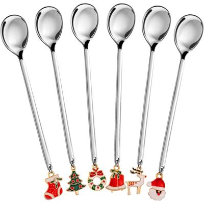 OEM Cuillère À Café En Acier Inoxydable Design Noël – Lot De 6 Cuillères Multifonctions (café, Thé, Dessert, Soupe) Pour Décoration De Table Festive - Publicité OEM Cuillère À Café En Acier Inoxydable Design Noël – Lot De 6 Cuillères Multifonctions (café, Thé, Dessert, Soupe) Pour Décoration De Table Festive - Publicité