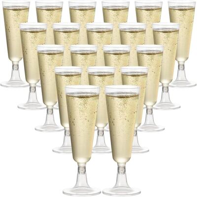 OEM Lot De 20 Flûtes À Champagne, Plastique Alimentaire, Réutilisables, 160 Ml, Transparent, Mariages Et Fêtes - Publicité OEM Lot De 20 Flûtes À Champagne, Plastique Alimentaire, Réutilisables, 160 Ml, Transparent, Mariages Et Fêtes - Publicité