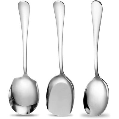 OEM Cuillères À Soupe De Service En Acier Inoxydable – Lot De 3, Longues Poignées, Idéales Pour Cuisine Professionnelle Et Restauration - Publicité OEM Cuillères À Soupe De Service En Acier Inoxydable – Lot De 3, Longues Poignées, Idéales Pour Cuisine Professionnelle Et Restauration - Publicité
