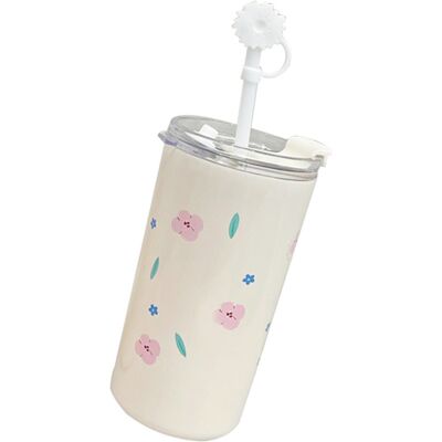 MCKENSA Gobelet Isotherme En Acier Inoxydable À Double Paroi, Réutilisable, Avec Couvercle À Paille, Pour Filles Et Garçons. Publicité MCKENSA Gobelet Isotherme En Acier Inoxydable À Double Paroi, Réutilisable, Avec Couvercle À Paille, Pour Filles Et Garçons. Publicité