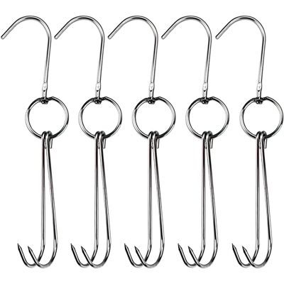 OEM Lot De 5 Crochets À Viande, Acier Inoxydable, Double Crochet, Pour Rôtir Et Fumer, Cuisine Et Boucherie - Publicité OEM Lot De 5 Crochets À Viande, Acier Inoxydable, Double Crochet, Pour Rôtir Et Fumer, Cuisine Et Boucherie - Publicité