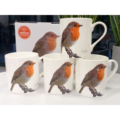 OEM Ensemble De 4 Tasses - Robins (fbch) - Publicité OEM Ensemble De 4 Tasses - Robins (fbch) - Publicité