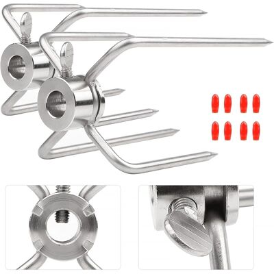 SANS MARQUE 2pcs Fourche Pour Broche De Four De Diamètre 12,5mm Avec Vis De Blocage Avec Couvercle De Protection Rouge - Publicité SANS MARQUE 2pcs Fourche Pour Broche De Four De Diamètre 12,5mm Avec Vis De Blocage Avec Couvercle De Protection Rouge - Publicité