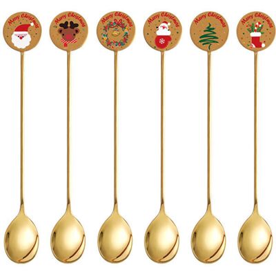 Scotch Aiperq 6 Pieces Christmas Spoon Set Stainless Steel For Coffee Drink Jam Etc - Publicité Scotch Aiperq 6 Pieces Christmas Spoon Set Stainless Steel For Coffee Drink Jam Etc - Publicité