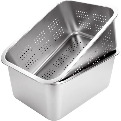 OEM 2 Bol À Vaisselle, Acier Inoxydable 304, Passoire Rectangulaire, 10 Litres, 36x27x15 Cm, Cuisine - Publicité OEM 2 Bol À Vaisselle, Acier Inoxydable 304, Passoire Rectangulaire, 10 Litres, 36x27x15 Cm, Cuisine - Publicité