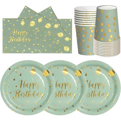 GRASSLIN 72 Pièces Vaisselle En Papier, Assiettes 18 Cm, Gobelets 266 Ml, Serviettes 16,5 Cm, Fête Enfants - Publicité GRASSLIN 72 Pièces Vaisselle En Papier, Assiettes 18 Cm, Gobelets 266 Ml, Serviettes 16,5 Cm, Fête Enfants - Publicité