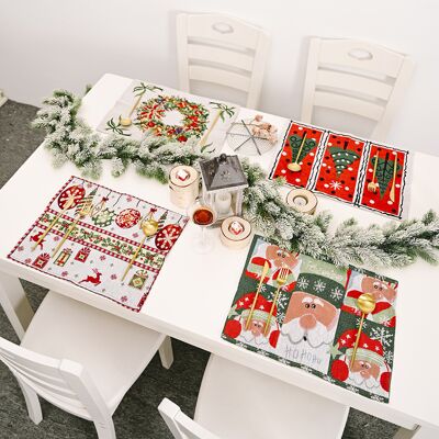 A MOON Set De 12 Napperons De Table De Noël, Tapis Pour Assiettes Et Bols, Décoration De Dîner Xmas, Protection De Table Festif. Publicité A MOON Set De 12 Napperons De Table De Noël, Tapis Pour Assiettes Et Bols, Décoration De Dîner Xmas, Protection De Table Festif. Publicité