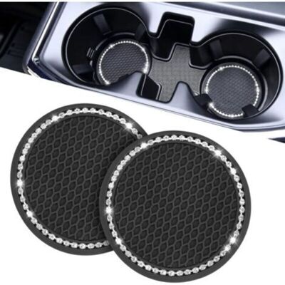 OEM Dessous De Verre Universels Pour Porte-gobelets De Voiture, Dessous De Verre Antidérapants Pour Tasses À Café, Accessoires De Voiture Pour Femmes, Lot De 2, Noir/paillettes (noir-2)-crezuo - Publicité OEM Dessous De Verre Universels Pour Porte-gobelets De Voiture, Dessous De Verre Antidérapants Pour Tasses À Café, Accessoires De Voiture Pour Femmes, Lot De 2, Noir/paillettes (noir-2)-crezuo - Publicité