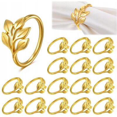 OEM Ensemble De 16 Ronds De Serviette En Feuille D'Or Pour Décoration De Table - Publicité OEM Ensemble De 16 Ronds De Serviette En Feuille D'Or Pour Décoration De Table - Publicité