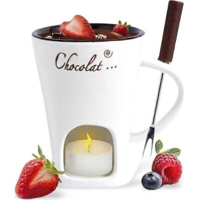 FANGMEDIA Mug À Fondue Au Chocolat, Tasse À Café, Mug À Fondre Le Chocolat Avec Fourchette, Chauffe-fondue, Mug À Bonbons, Blanc - Publicité FANGMEDIA Mug À Fondue Au Chocolat, Tasse À Café, Mug À Fondre Le Chocolat Avec Fourchette, Chauffe-fondue, Mug À Bonbons, Blanc - Publicité