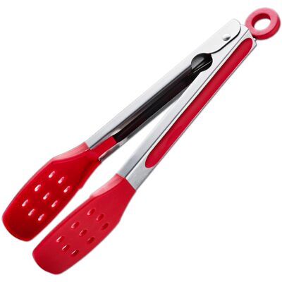 AHLSEN Bravix Pinces De Cuisine De 9 Pouces, Pinces En Acier Inoxydable Avec Embouts Fendus En Silicone, Pinces Antiadhésives Résistantes À La Chaleur Pour La Cuisine, Buffet, Service De Salade (9", Rouge) - Publicité AHLSEN Bravix Pinces De Cuisine De 9 Pouces, Pinces En Acier Inoxydable Avec Embouts Fendus En Silicone, Pinces Antiadhésives Résistantes À La Chaleur Pour La Cuisine, Buffet, Service De Salade (9", Rouge) - Publicité