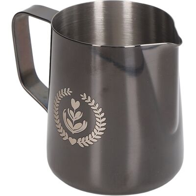 HEAT Pichet À Lait De 350 Ml En Acier Inoxydable 304 Épais, Pour Cafetière À Latte, Finition Ruthénium Noir. Publicité HEAT Pichet À Lait De 350 Ml En Acier Inoxydable 304 Épais, Pour Cafetière À Latte, Finition Ruthénium Noir. Publicité
