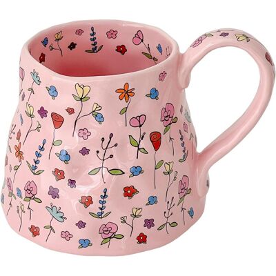 KAJFJAD Grande Tasse À Café En Céramique Blanche Ornée D'Un Joli Motif Floral, Avec Une Anse Surdimensionnée Fabriquée À La Main. Idéale Pour Les Femmes Et Les Adolescentes. Tasse À Thé Fleurie, Cadeau Parfai - Publicité KAJFJAD Grande Tasse À Café En Céramique Blanche Ornée D'Un Joli Motif Floral, Avec Une Anse Surdimensionnée Fabriquée À La Main. Idéale Pour Les Femmes Et Les Adolescentes. Tasse À Thé Fleurie, Cadeau Parfai - Publicité