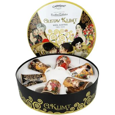 OEM Coffret Rond Carmani De 6 Tasses - G. Klimt - Publicité OEM Coffret Rond Carmani De 6 Tasses - G. Klimt - Publicité