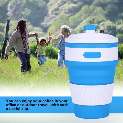MCKENSA Tasse À Café Pliable En Silicone De 350 Ml, Tasse À Thé Portable, Mug Pour L'Intérieur Et L'Extérieur (bleu) - Publicité MCKENSA Tasse À Café Pliable En Silicone De 350 Ml, Tasse À Thé Portable, Mug Pour L'Intérieur Et L'Extérieur (bleu) - Publicité