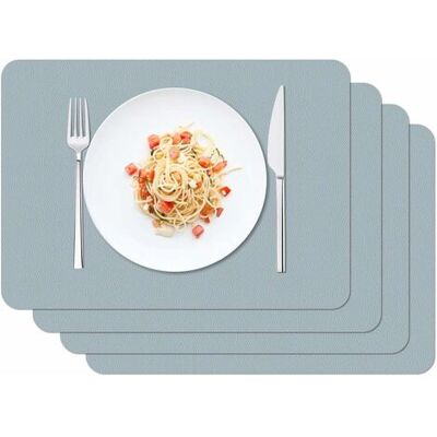 SCORPIO Lot De 4 Sets De Table, Sets De Table Lavable Imperméables 42 × 30cm Cuisine Salle À Restaurant Pvc Set De Table Antidérapant Chaleur Résiste,bleu Gris - Publicité SCORPIO Lot De 4 Sets De Table, Sets De Table Lavable Imperméables 42 × 30cm Cuisine Salle À Restaurant Pvc Set De Table Antidérapant Chaleur Résiste,bleu Gris - Publicité