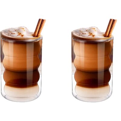 ALVIOR Tasse Latte Macchiato - Verre Borosilicate Double Paroi 350 Ml - Pour Café Espresso Cappuccino Thé Glacé Cocktail - Lot De 2 - Publicité ALVIOR Tasse Latte Macchiato - Verre Borosilicate Double Paroi 350 Ml - Pour Café Espresso Cappuccino Thé Glacé Cocktail - Lot De 2 - Publicité