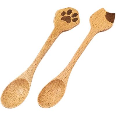 FATRD Lot De 2 Cuillères En Bois : Cuillère À Café, Cuillère À Soupe, Cuillère De Service, Cuillère À Salade, Ustensiles En Bois-14x2.5cm - Publicité FATRD Lot De 2 Cuillères En Bois : Cuillère À Café, Cuillère À Soupe, Cuillère De Service, Cuillère À Salade, Ustensiles En Bois-14x2.5cm - Publicité