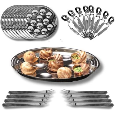 OEM 8 Pièces, Service À Escargots En Acier Inoxydable, Assiettes 12 Trous, Pinces Et Piques, Idéal Pour Dîners Festifs Et Dégustations Raffinées - Publicité OEM 8 Pièces, Service À Escargots En Acier Inoxydable, Assiettes 12 Trous, Pinces Et Piques, Idéal Pour Dîners Festifs Et Dégustations Raffinées - Publicité