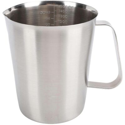FLAMMKRAFT Tasse À Mesurer Avec Bec Verseur Gradué En Acier Inoxydable 304, Facile À Nettoyer, Pichet À Lait Pour Café - Publicité FLAMMKRAFT Tasse À Mesurer Avec Bec Verseur Gradué En Acier Inoxydable 304, Facile À Nettoyer, Pichet À Lait Pour Café - Publicité