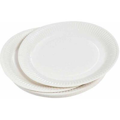 OEM 20 Assiettes En Carton, Rondes 23 Cm, Jetables Blanches, Pour Fêtes Et Pique-niques - Publicité OEM 20 Assiettes En Carton, Rondes 23 Cm, Jetables Blanches, Pour Fêtes Et Pique-niques - Publicité