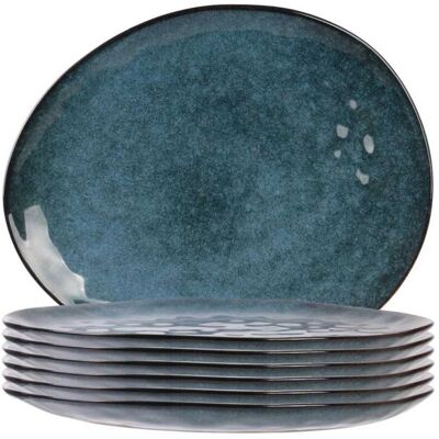 OEM 6 Assiettes Plates Céramique, Forme Galet, Bleu Temporel, 27,5 X 23 Cm, Vaisselle Quotidienne Élégante - Publicité OEM 6 Assiettes Plates Céramique, Forme Galet, Bleu Temporel, 27,5 X 23 Cm, Vaisselle Quotidienne Élégante - Publicité