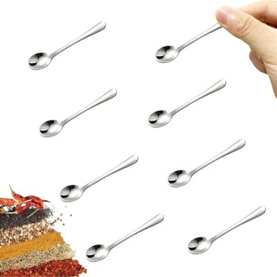 OEM Mini Cuillères En Acier Inoxydable De 7 Cm (2,8 Pouces), Ensemble De 8 Pièces, Petites Cuillères Doseuses Pour Épices, Sel, Sucre Et Petits Pots (argenté) - Publicité OEM Mini Cuillères En Acier Inoxydable De 7 Cm (2,8 Pouces), Ensemble De 8 Pièces, Petites Cuillères Doseuses Pour Épices, Sel, Sucre Et Petits Pots (argenté) - Publicité