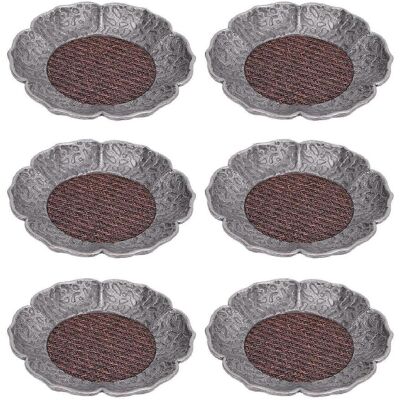 FLAMMKRAFT Ensemble De 6 Sous-verres En Alliage De Zinc, En Rotin, En Forme De Fleur, Isolants Thermiques, Style Chinois. Publicité FLAMMKRAFT Ensemble De 6 Sous-verres En Alliage De Zinc, En Rotin, En Forme De Fleur, Isolants Thermiques, Style Chinois. Publicité