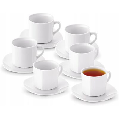OEM Ensemble De Tasses À Café Et À Thé En Porcelaine Tadar Avec Soucoupes, 6 X 220 Ml - Publicité OEM Ensemble De Tasses À Café Et À Thé En Porcelaine Tadar Avec Soucoupes, 6 X 220 Ml - Publicité