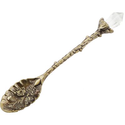 MCKENSA Cuillère À Café En Forme De Tête De Cristal, Motif Vintage, Cuillère À Dessert, Pelle À Dessert (bronze Vert) - Publicité MCKENSA Cuillère À Café En Forme De Tête De Cristal, Motif Vintage, Cuillère À Dessert, Pelle À Dessert (bronze Vert) - Publicité
