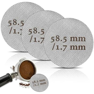 OEM Puck Tamis De 58.5 Mm, 3 Pièces Passoire À Expresso, Filtre Réutilisable En 316 Acier Inoxydable, Filtre À Café De 1.7mm D'Épaisseur 150μm, Pour Maison Bureau - Publicité OEM Puck Tamis De 58.5 Mm, 3 Pièces Passoire À Expresso, Filtre Réutilisable En 316 Acier Inoxydable, Filtre À Café De 1.7mm D'Épaisseur 150μm, Pour Maison Bureau - Publicité