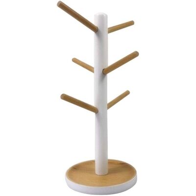 MOXIE Porte-tasses Arbre, Arbre À Mugs Avec 6 Crochets De Rangement,support De Tasse En Bois Amovible Pour Organisateur De Tasses De Cuisine, Séchage De Tasse À Café(1pcs,blanc) - Publicité MOXIE Porte-tasses Arbre, Arbre À Mugs Avec 6 Crochets De Rangement,support De Tasse En Bois Amovible Pour Organisateur De Tasses De Cuisine, Séchage De Tasse À Café(1pcs,blanc) - Publicité
