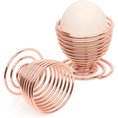 OEM Lot De 2 Coquetiers En Or Rose - Support À Œufs Durs En Fil D'Acier À Ressort Spiralé - Accessoires De Cuisine En Or Rose - Design Chromé Moderne Et Léger - Publicité OEM Lot De 2 Coquetiers En Or Rose - Support À Œufs Durs En Fil D'Acier À Ressort Spiralé - Accessoires De Cuisine En Or Rose - Design Chromé Moderne Et Léger - Publicité