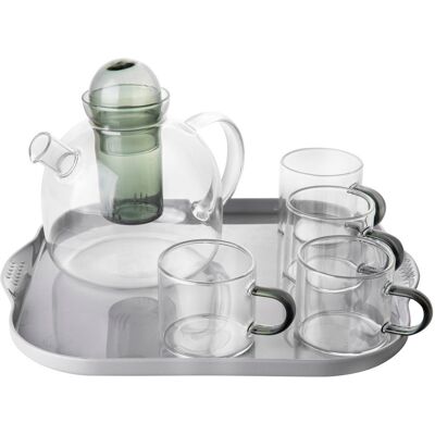 OEM Ensemble De 4 Verres + Théière + Plateau Florina 670 Ml - Publicité OEM Ensemble De 4 Verres + Théière + Plateau Florina 670 Ml - Publicité
