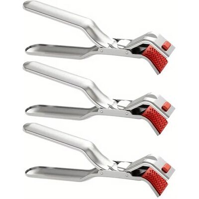 OEM 3 Pinces De Cuisine En Acier Inoxydable, Résistantes À La Chaleur, Poignées En Caoutchouc Rouge, Pour Barbecue Et Cuisson Vapeur - Publicité OEM 3 Pinces De Cuisine En Acier Inoxydable, Résistantes À La Chaleur, Poignées En Caoutchouc Rouge, Pour Barbecue Et Cuisson Vapeur - Publicité