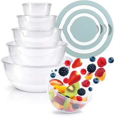OEM Set De 5 Bols Avec Couvercles, 0,4-4,4l, Empilables, Plastique Sans Bpa, Compatible Lave-vaisselle, Cuisine - Publicité OEM Set De 5 Bols Avec Couvercles, 0,4-4,4l, Empilables, Plastique Sans Bpa, Compatible Lave-vaisselle, Cuisine - Publicité