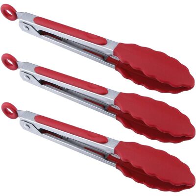 OEM Lot De 3 Pinces À Servir, Silicone Alimentaire 17,8 Cm, Résistant Chaleur 250°c, Pour Cuisine Barbecue - Publicité OEM Lot De 3 Pinces À Servir, Silicone Alimentaire 17,8 Cm, Résistant Chaleur 250°c, Pour Cuisine Barbecue - Publicité